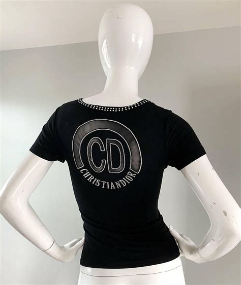 dior rhinestone logo shirt